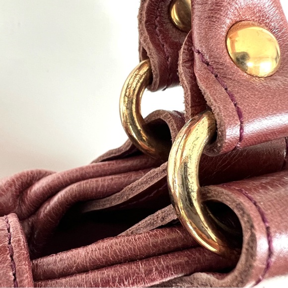 FOLEY + CORINNA Brownish Leather Gold Hardware Unique Large Shoulder Bag Satchel - Picture 13 of 16